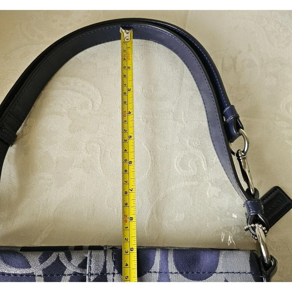 Coach Moto Optic Metallic Chain Navy‎ Signature Jacquard Silver/Blue